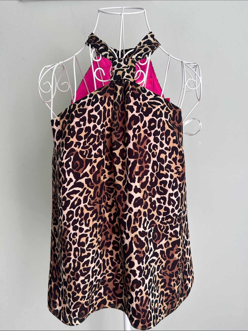 Lilly Pulitzer Leopard Halter Cami with Hot Pink Back